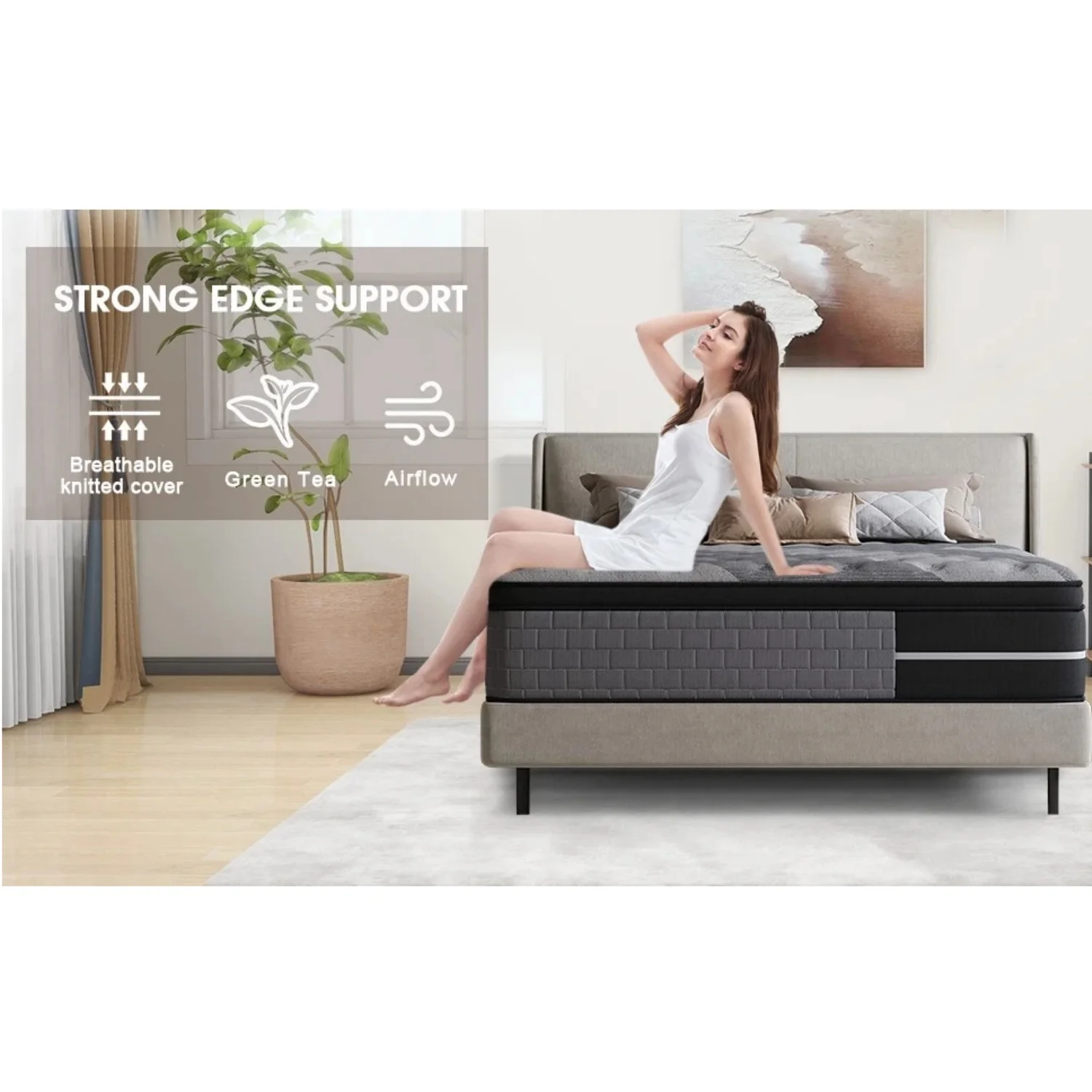 Factory Wholesale Popular 5 Star Hotel 14-Inch Sleeping Memory Foam Pocket Spring Hybrid Mattress for Bedroom Hospital Use