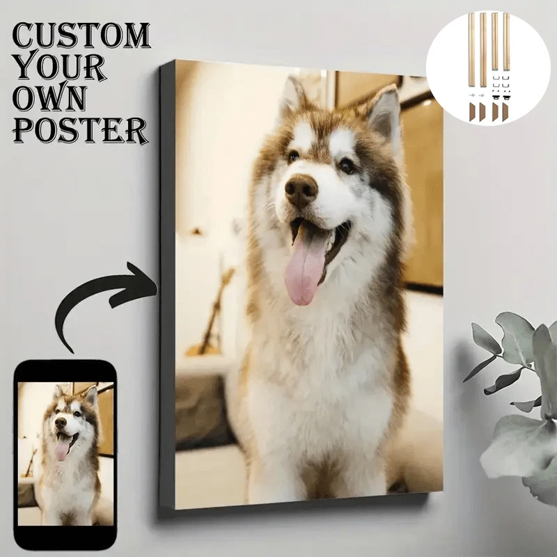 Custom Photo Canvas Poster Custom Hanging Posters Customize Poster With DIY Frame Custom All Size Posters Wedding Birthday Gift