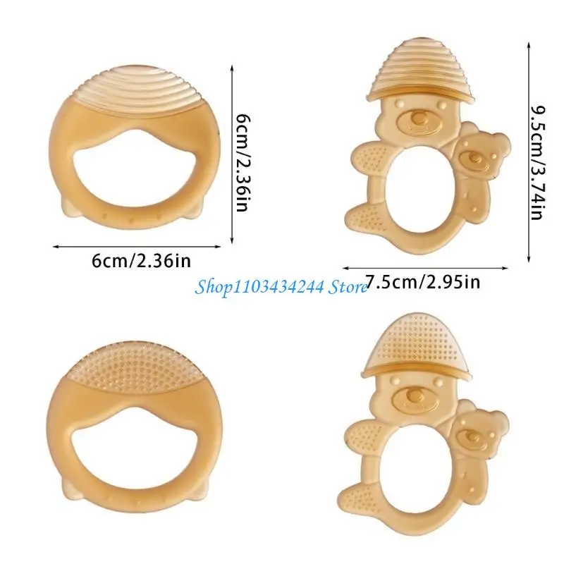 لعبة تسنين للأطفال سهلة التنظيف من السيليكون، مدلك لطيف للتسنين، عضاضة من السيليكون تشجع على المضغ الصحيح #6