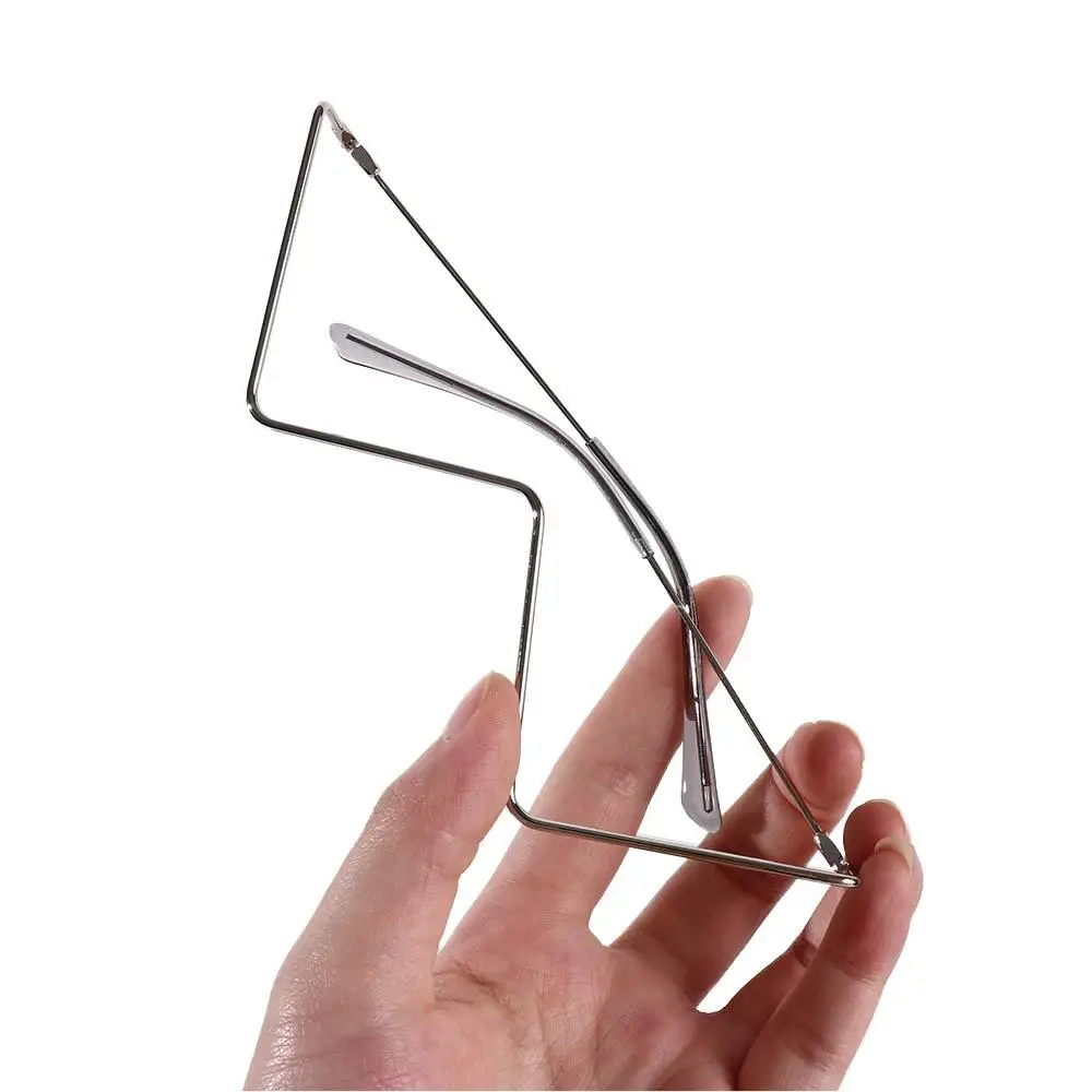 إطار نظارات فضي أنيق من حجر الراين المعدني الذهبي للنساء إطار نظارات مزيف على شكل مثلث إطار نظارات مرصع بأحجار الراين #4