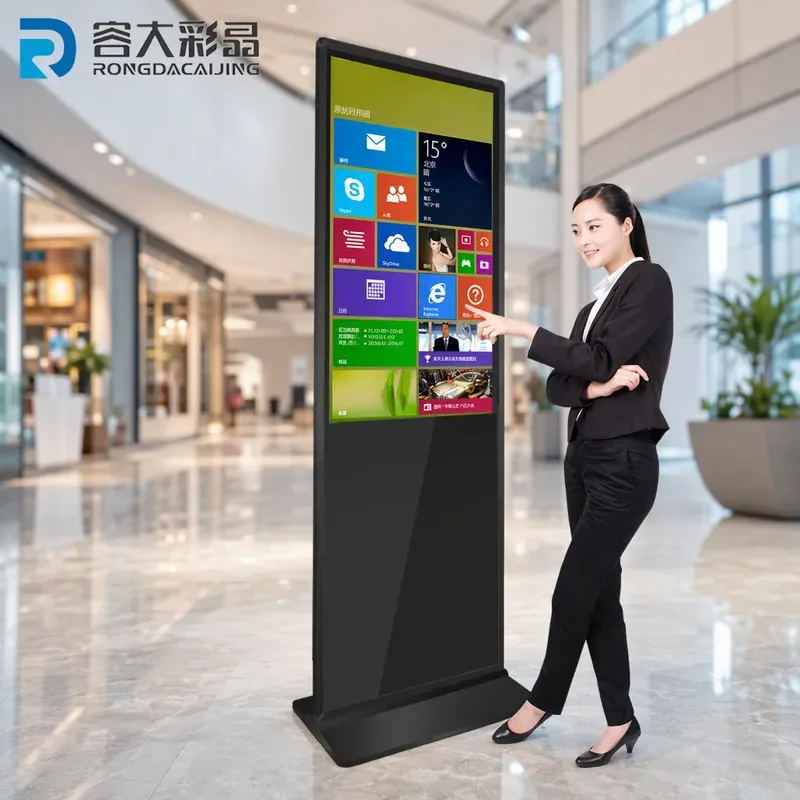 For 32 43 50 55 65 Inch Vertical Advertising Machine Floor Standing Touch All In One Kiosk HD Display Screen Self Service