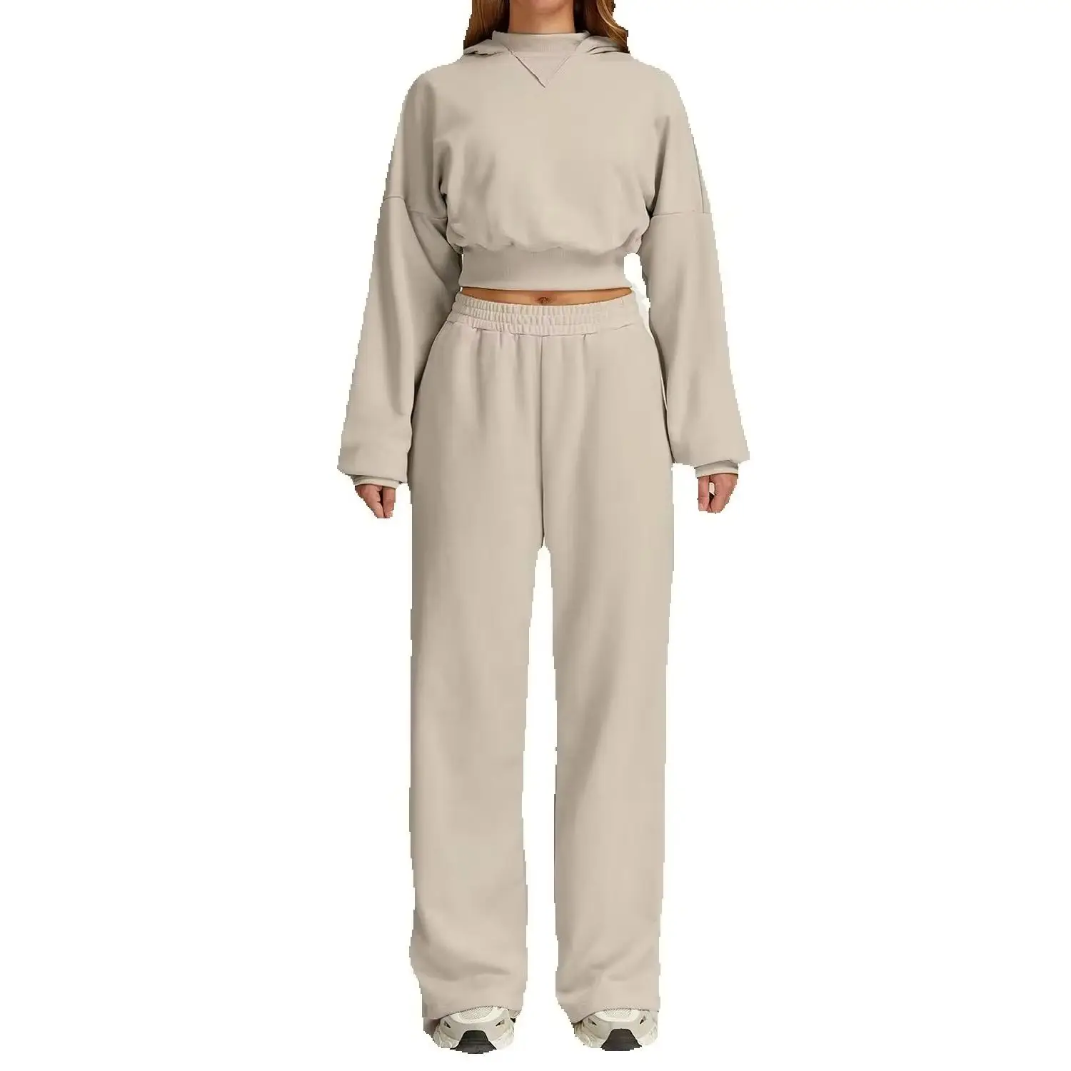 Nuovi vestiti da donna da 2 pezzi Set da yoga allentato per esterni casual Set di felpe con cappuccio calde invernali Set di abbigliamento sportivo da corsa casual da donna