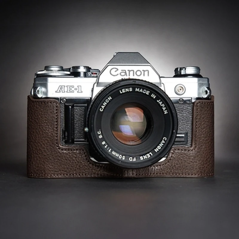 For canon AE-1 AE1 AE-1P A1 AT-1 Protective sleeve box base handwork Photo Camera Genuine leather cowhide Bag Body BOX Case
