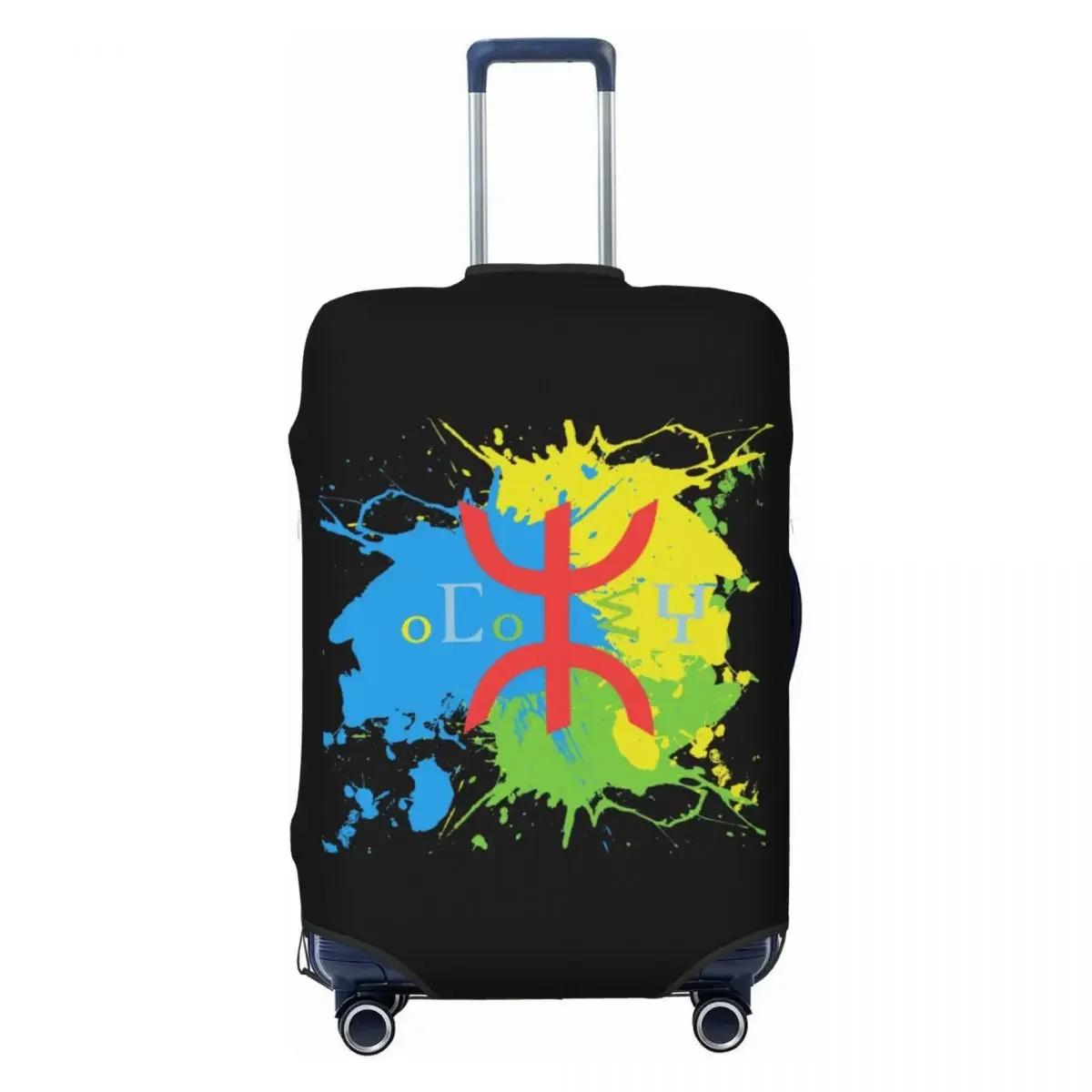 

Custom Amazigh Flag Splash Art Design Luggage Cover Fashion Berber Tifinagh Proud Suitcase Protector Covers Suit For 18-32 inch