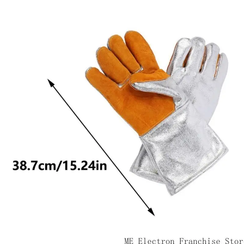 High Temperature Leather Safety Work Gloves Heat Resistant Glove Thickend Thermal Insulating Gloves for Welding Baking