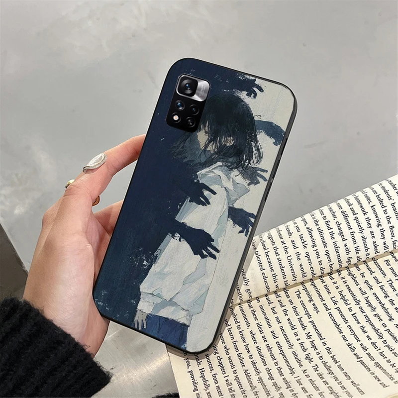 

Phone Case For Xiaomi Redmi note 14 Pro 14 13 12 11 10 Pro 14S 12S 11S Redmi 14C 13C 10 Horror Anime Girl