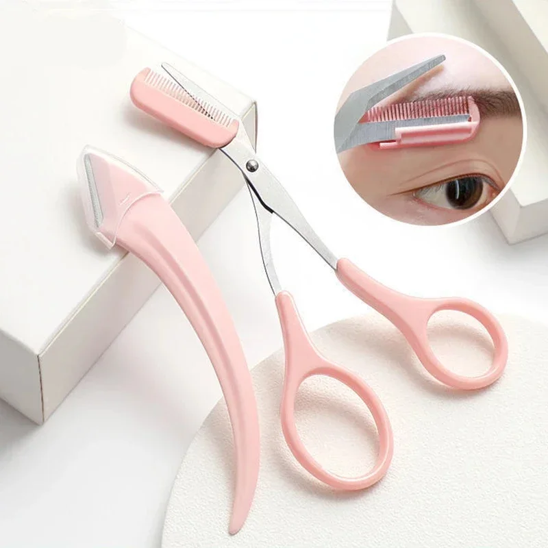 Karsyngirl 1/2/3 pièces couteau de coupe de sourcils rasoir pour le visage pour les femmes ciseaux à sourcils avec peigne rasoir à sourcils grattoir