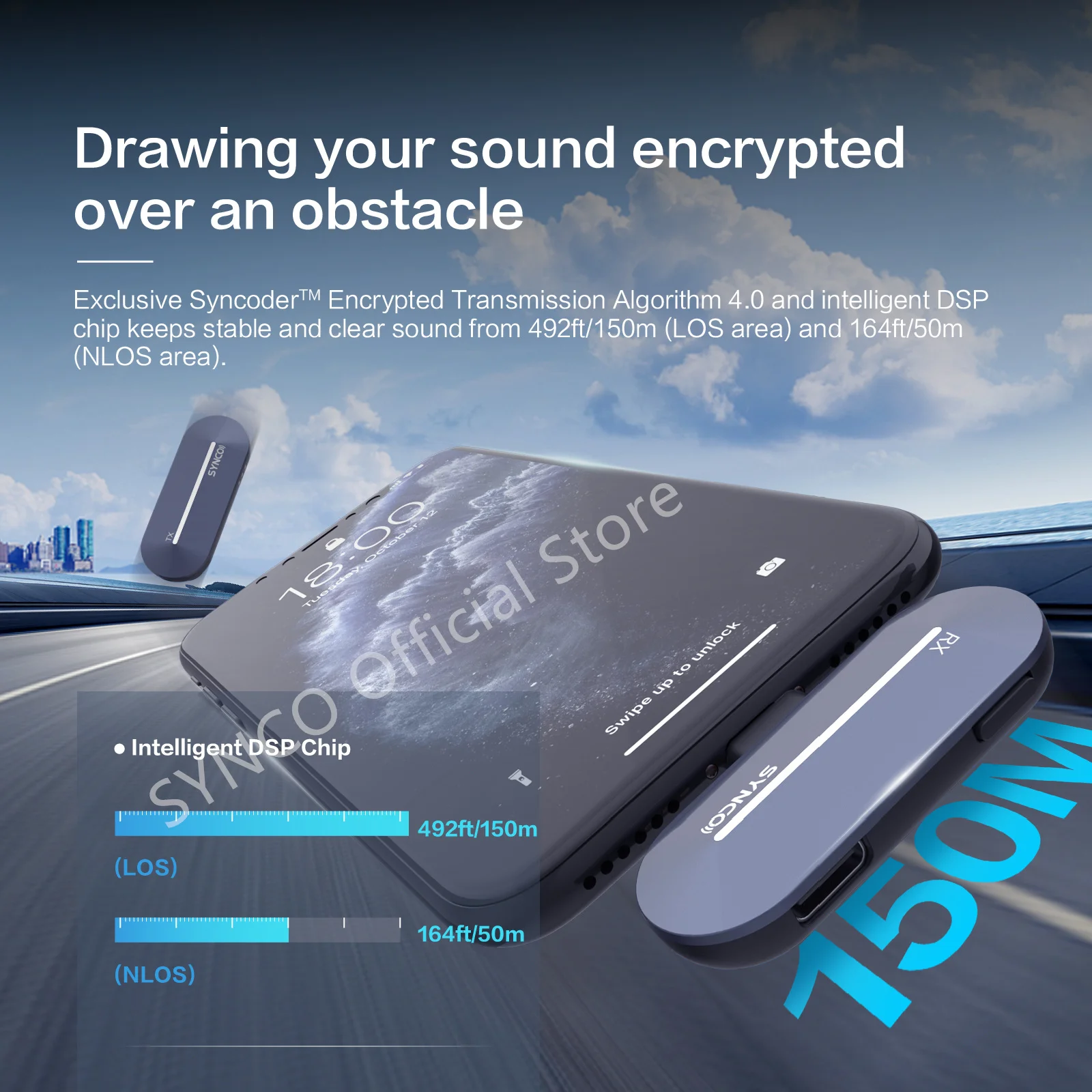 Synco-P2S Microfone sem fio, Tipo C, Profissional, Transmissão ao vivo, Jogos, Gravação, Entrevista, Vlog, Estúdio