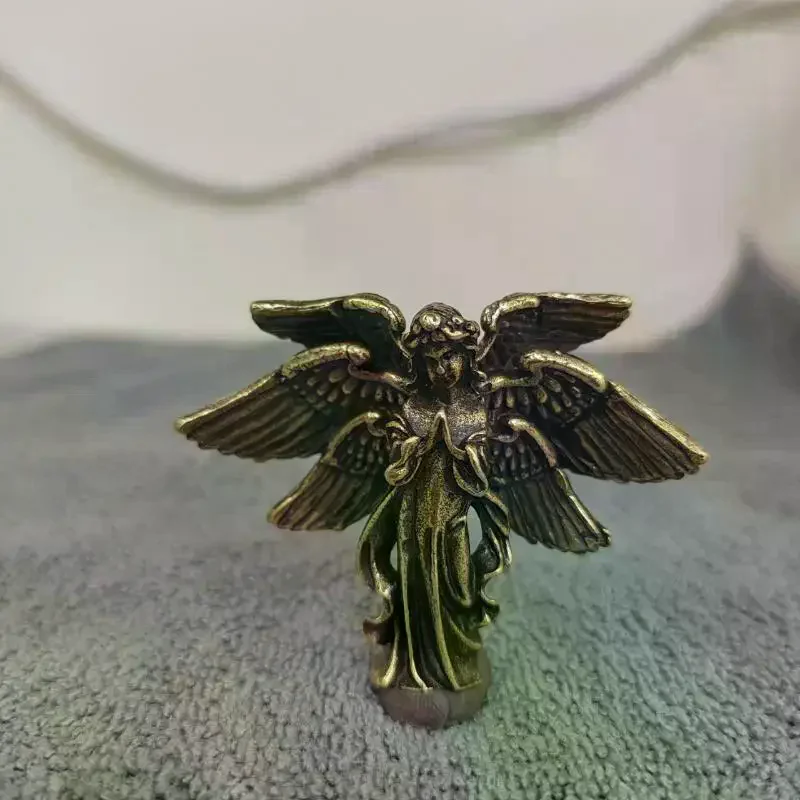 Six Winged Angel Love Cupid Statue Small Ornament Brass Angel Figurines Desktop Decoration Home Decor Accessories Copper