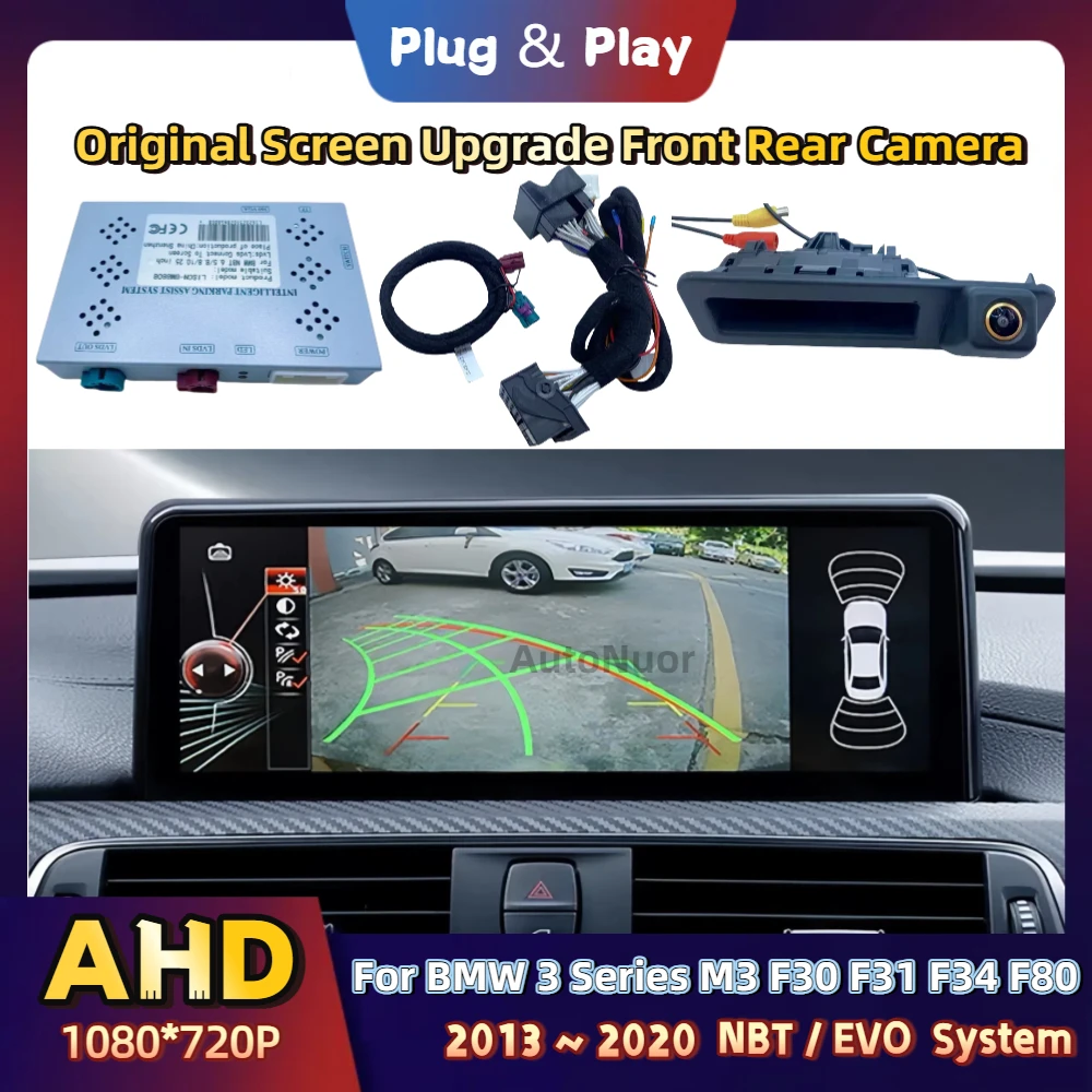 Parking Reverse Camera Kit Special For BMW 3 Series M3 F30 F31 F34 F80 2013 ~ 2020 OEM Screen Plug & Play Front Rear View Camera