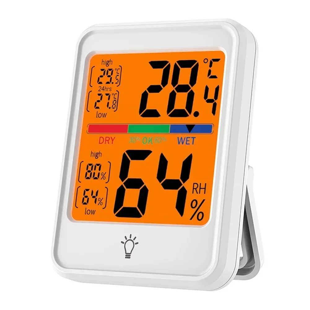 Electronic Digital Temperature Humidity Meter With Magnet Backlight Large Screen