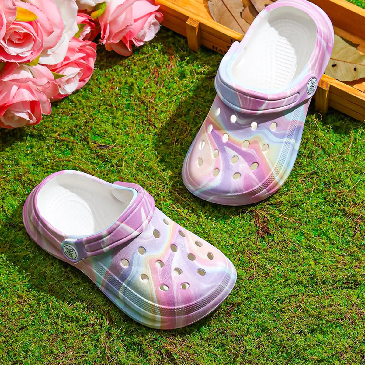 

Детские сабо без шнуровки, сабо, дышащая водонепроницаемая садовая обувь из ЭВА, пляжная повседневная одежда, декоративная цепочка