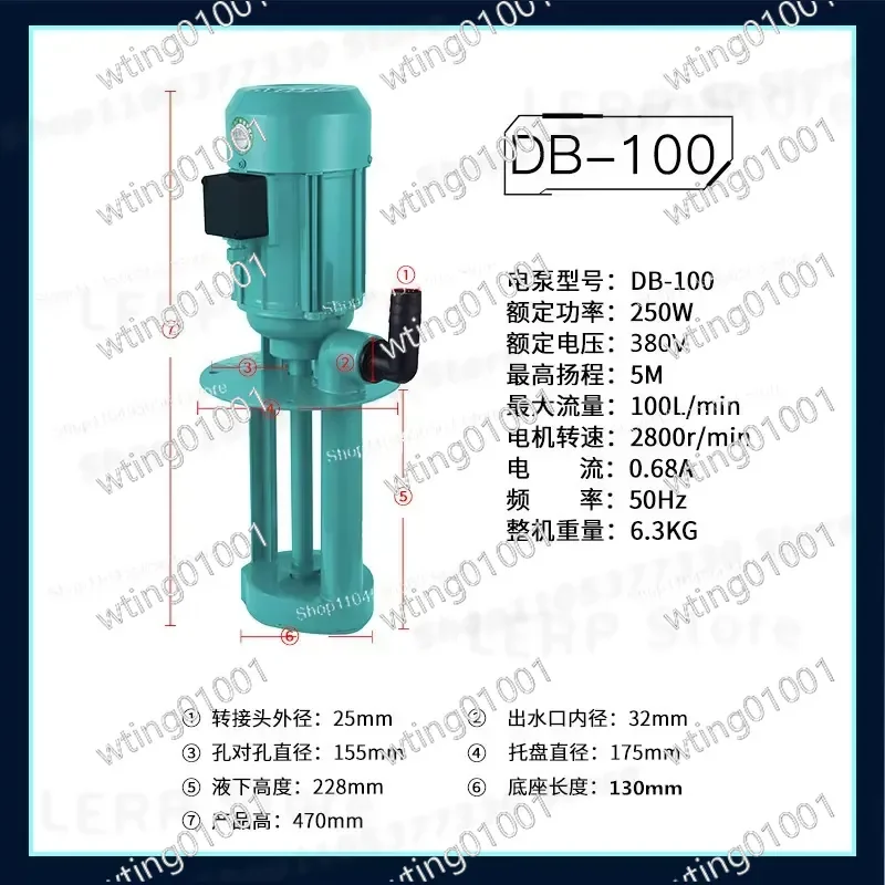 for AB DB 100 250W for AB 200 450W Three Phase Electric Coolant Pump for Machine Tool Grinder Glass Washer High Efficiency