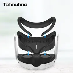 Face Cover For Meta Quest 3 Replacement Facial Interface PU Leather Cushion Bracket Anti-Leakage Nose Pad VR Glasses Accessories