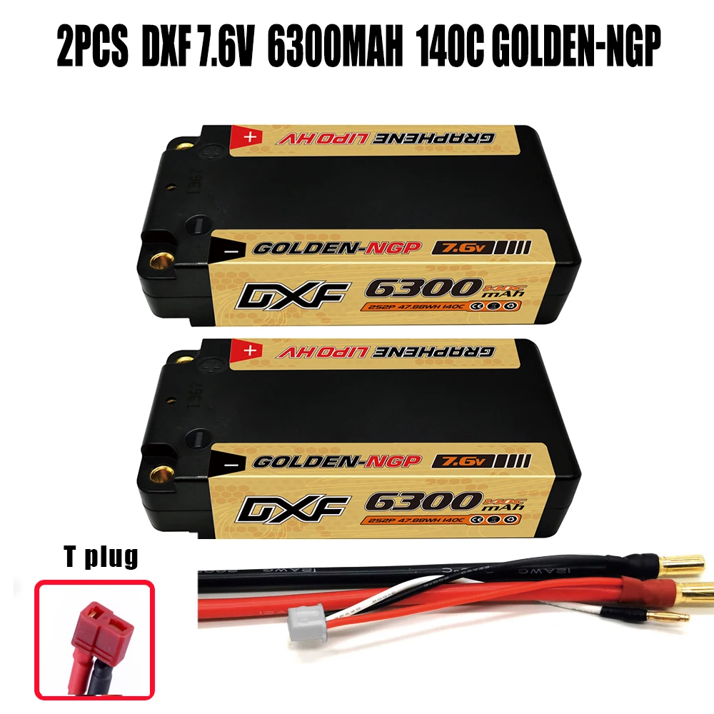 DXF 2S 7,6V 5mm Bullet Graphene 9200mah 8000mah 7200mah 8400mah 10000mah Lipo Batterie Wettbewerb Short-Pack für RC 1/10 Auto