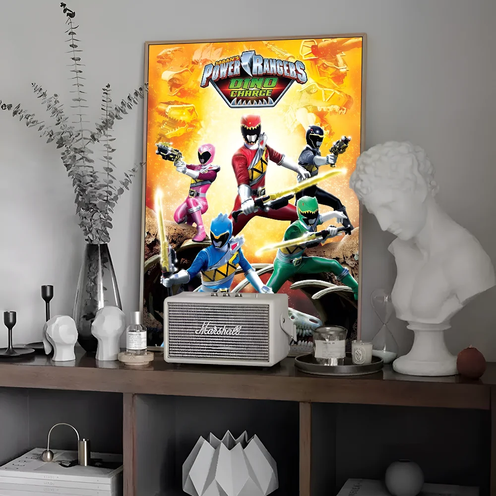 Movie P-Power R-Rangers Vintage Posters Sticky Whitepaper Prints Posters Artwork Posters Wall Stickers