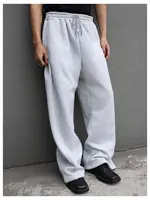 Pantalones de chándal para hombre, Joggers de ajuste recto para deportes y ropa de calle, pantalón informal holgado de gran tamaño con cordón, pantalón largo con múltiples bolsillos para hombre