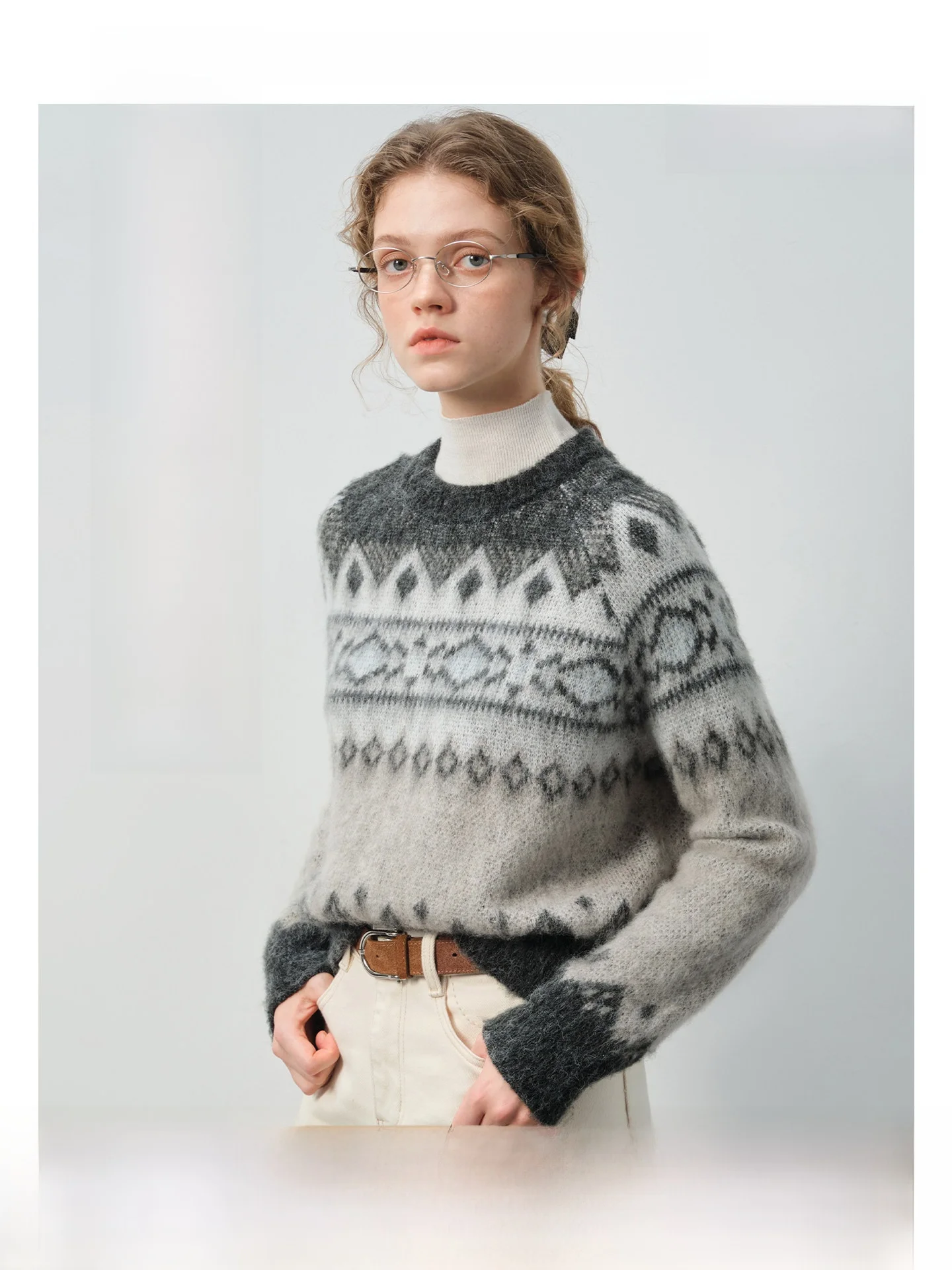 

Женский вязаный шерстяной свитер Vega Chang, повседневный прямой крой, длинный свек, круглый, теплый, удобный, универсальный, осенне-зимний топ