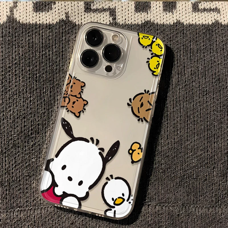 Interesting Sanrio Cute Pacha Dog Suitable For iPhone Case 16 15 14 13 12 11 Pro Max X XR XS 8 Plus Cartoon Cover Y2K Soft Cover