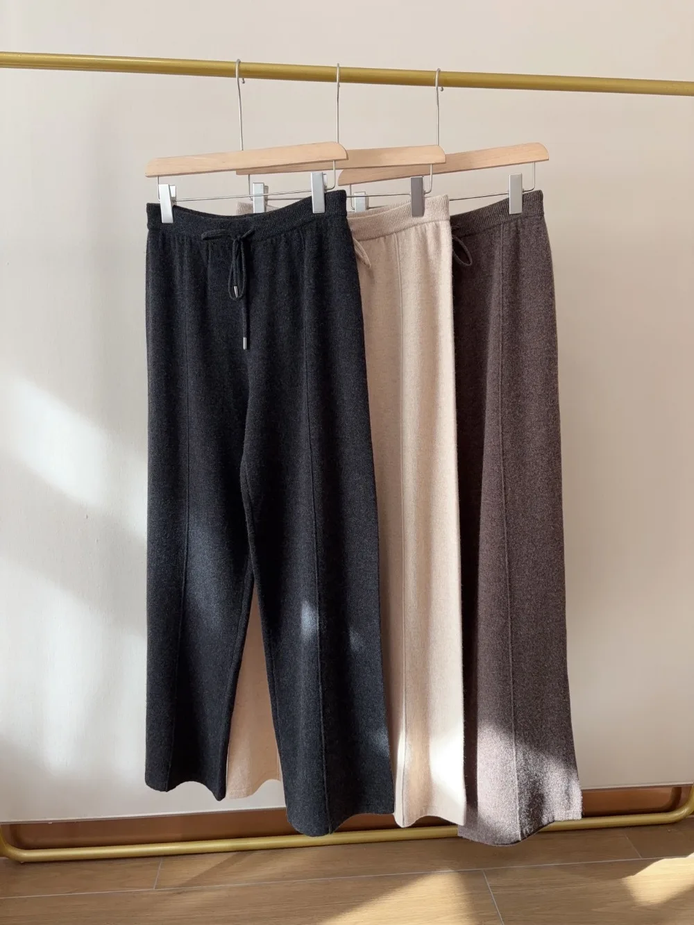 Relaxed-fit Dropped-shoulder Wool Knit Sweater Pants Knitting Sets