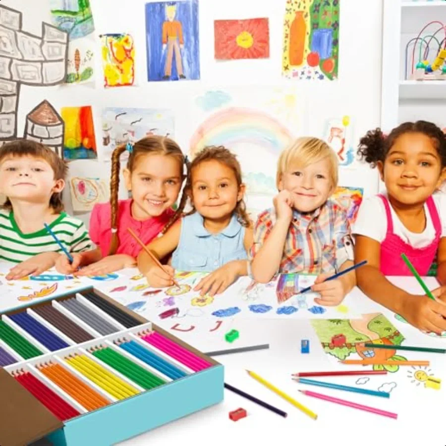 240 عدد أقلام رصاص ملونة بكميات كبيرة لأقلام التلوين الفصلية لـ 12 لونًا نابضًا بالحياة مجموعة أقلام تلوين مشحونة مسبقًا بالإضافة إلى 24 S