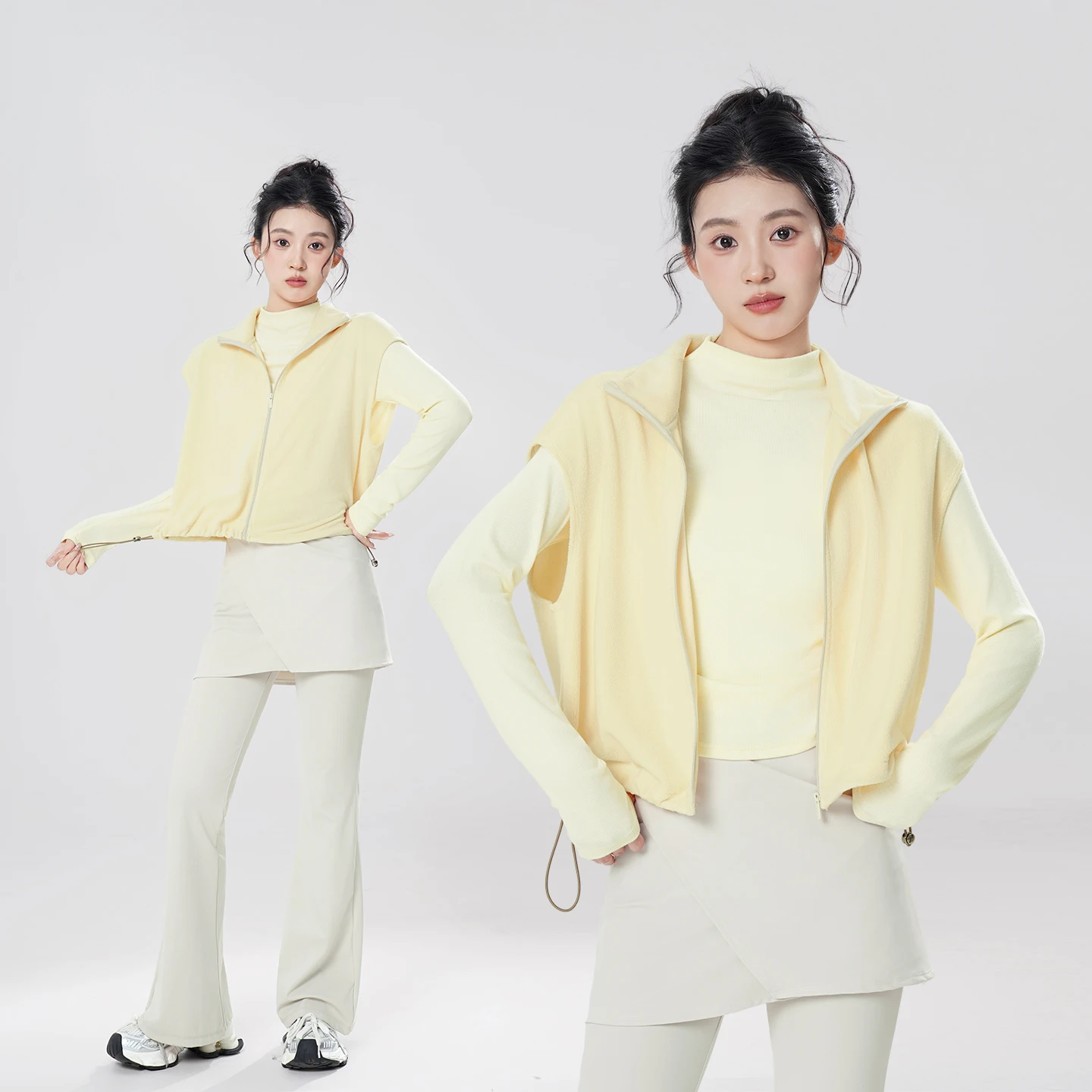 Adult Fleece Vest Soft Plush Sleeveless Jacket with Stand Collar Women Thermal Stylish Clothes for Outdoor Girls Dance Tank Top
