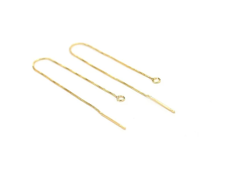 

10pcs Threader Earrings, Long Chain Threader Earring Post, Cartilage Chain Earrings , Gold Tone, Jewelry Making RP011