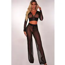 Women sexy mesh two-piece summer outfit #4