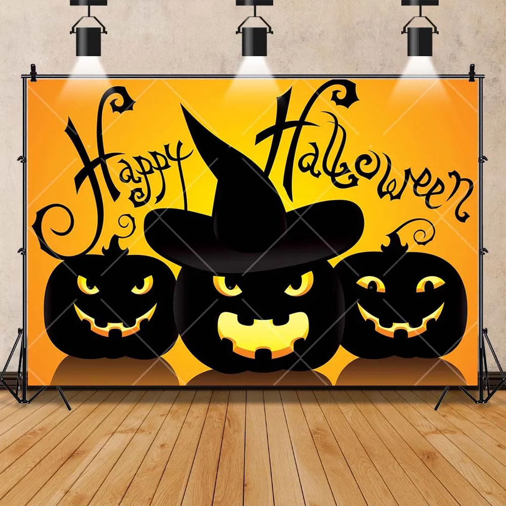 Halloween Scary Pumpkin Castle Horror Night Family Party Banner Backdrop Custom Childs Room Photo Poster Decor Studio Background