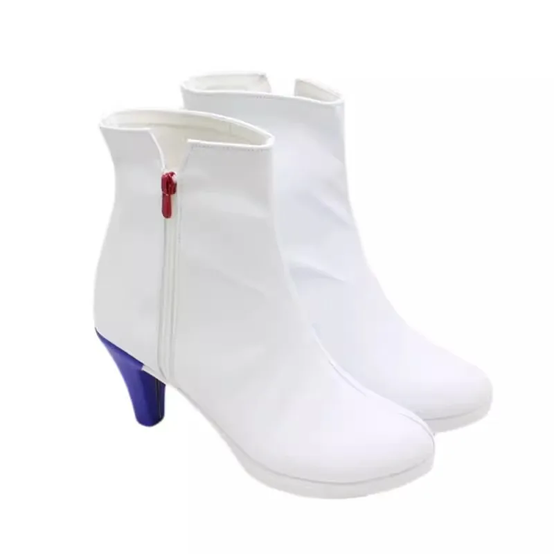 أحذية Ushio Noa PU التأثيرية أحذية بيضاء كاجوال لحفلات الهالوين وحفلات الكرنفال وعيد الميلاد مخصصة لشخصية اللعبة الهزلية