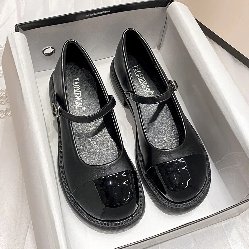 Women Loafers Autumn New Platform Heels British Style Lolita Low Heel Mary Jane Jk Uniform Shoes Leisure Daily Commuting Shoes