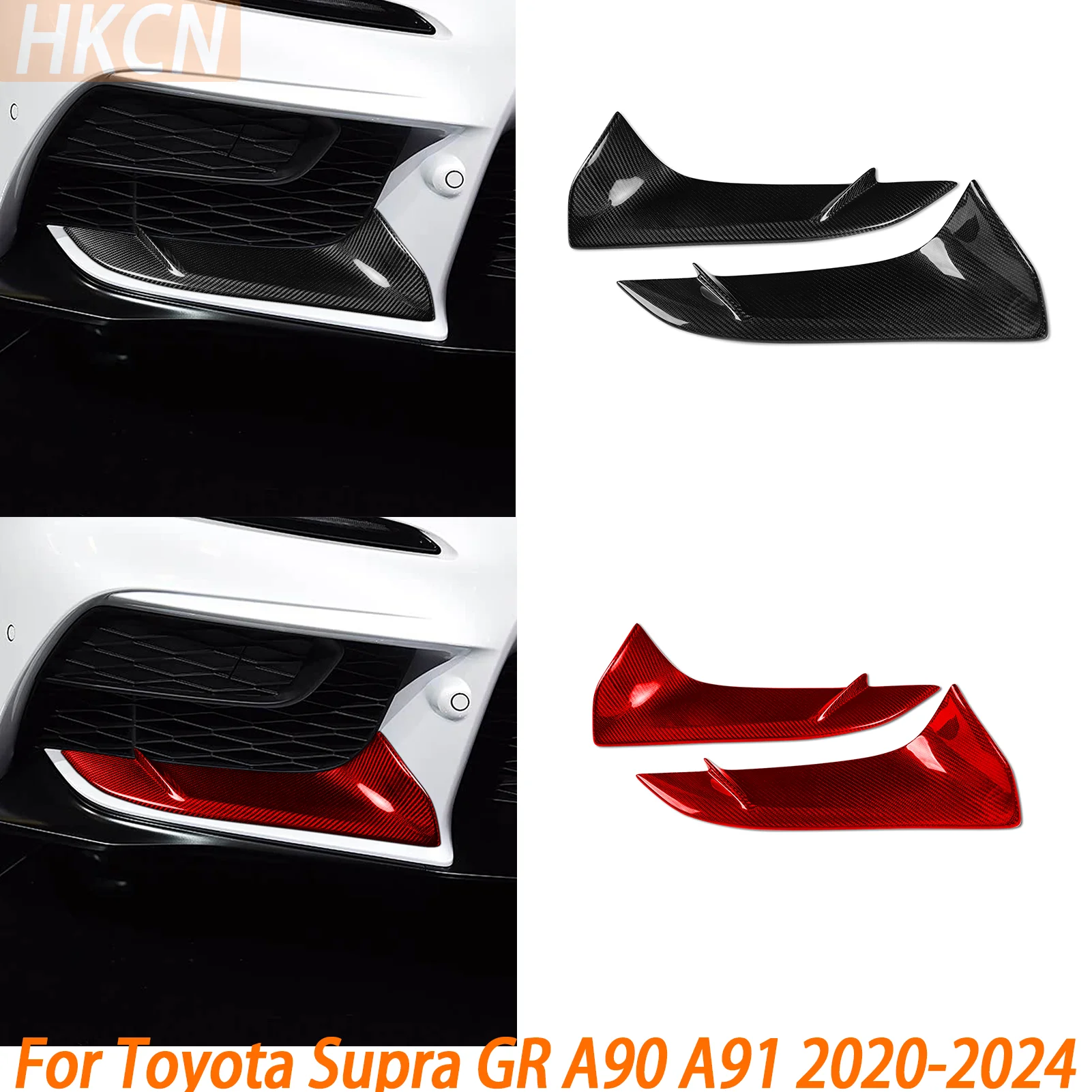 Carbon Fiber Car Front Splitters For Toyota Supra GR A90 A91 2020-2024 Car Front Bumper Lower Garnish Cover Body Kits