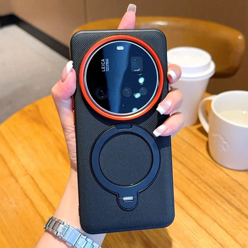 

Для Xiaomi 15 Ultra 14 Ultra чехол с магнитной вращающейся металлической подставкой для кольца на палец из ТПУ + ПК, матовый чехол-подставка для Xiaomi Mi 15 Ultra