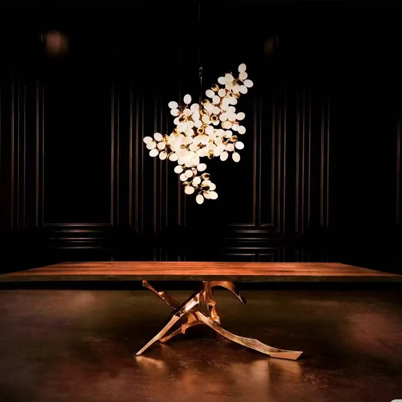

Nordic Grape Cluster Chandelier Metal Glass Gold Finish Dimmable Ceilings Lustre for Restaurant Hotel Design