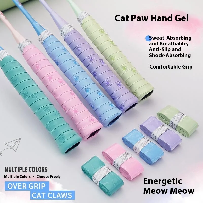 القط مخلب مضرب بدمنتون مقبض قبضة عدم الانزلاق مقبض التفاف الشريط العرق ماصة اليد شريط لاصق لف مضرب المطاط Overgrip #3