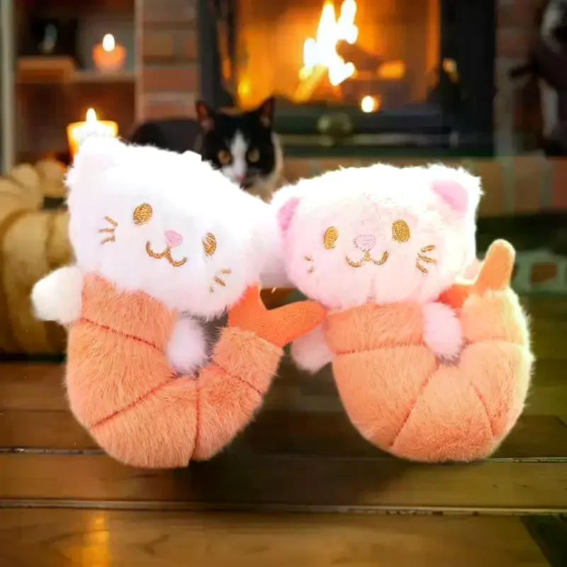 

Cute Creative Small Shrimp KT Cat Doll Pendant Keychain Backpack Hanging Ornament Decorative