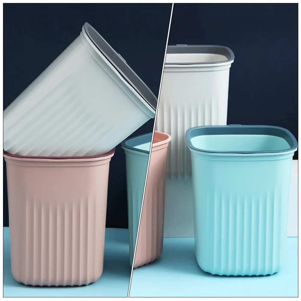 

3Pcs Compact Trash Can Plastic Waste Basket PP Material for Home Office Kitchen Bathroom Storage Storage Basket