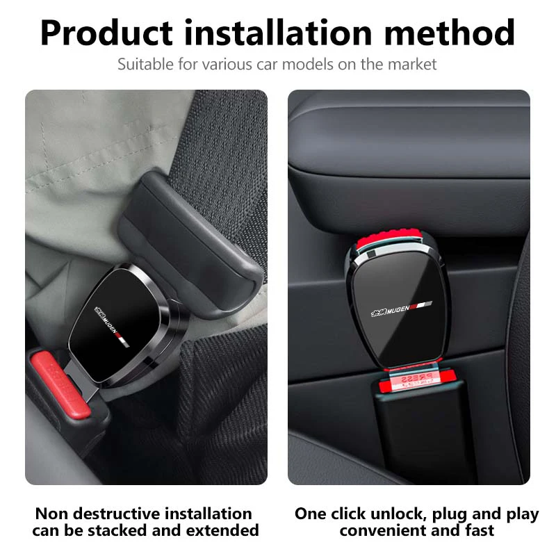 For Honda Metal Car Seat Belt Clip Extension Plug Seatbelt Extender Accessories Legend Mugen Si RR Insight CITY CIVIC XR-V CR-V