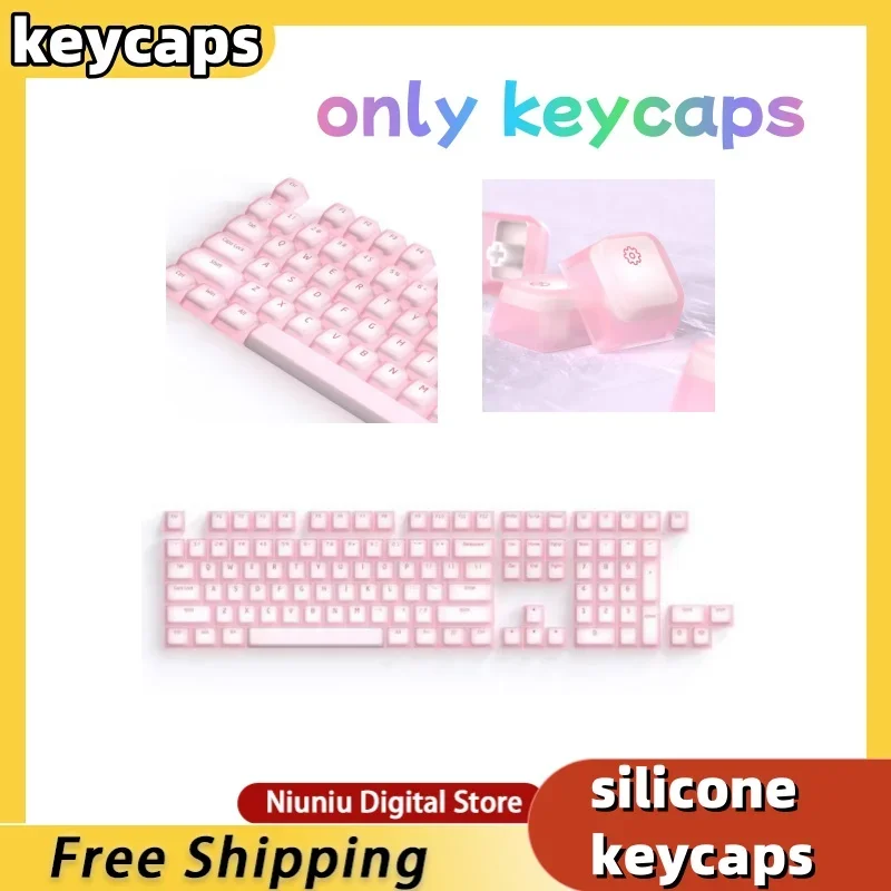 Nogi silicone keycaps soft gel keycaps soft candy jelly keycaps pudding skin-friendly double-layer silent keycaps