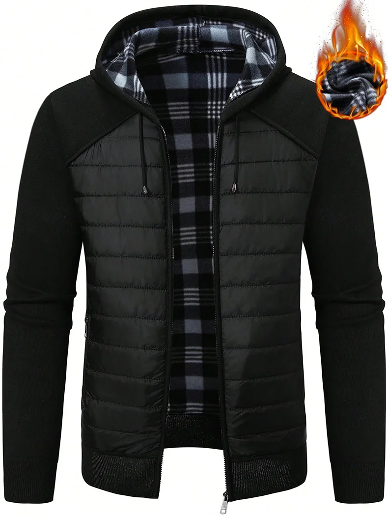 Große Größe Herren Casual Full Zip Pullover Strickjacke mit Taschen winddicht Herbst Winter männliche Kleidung – Detail 4