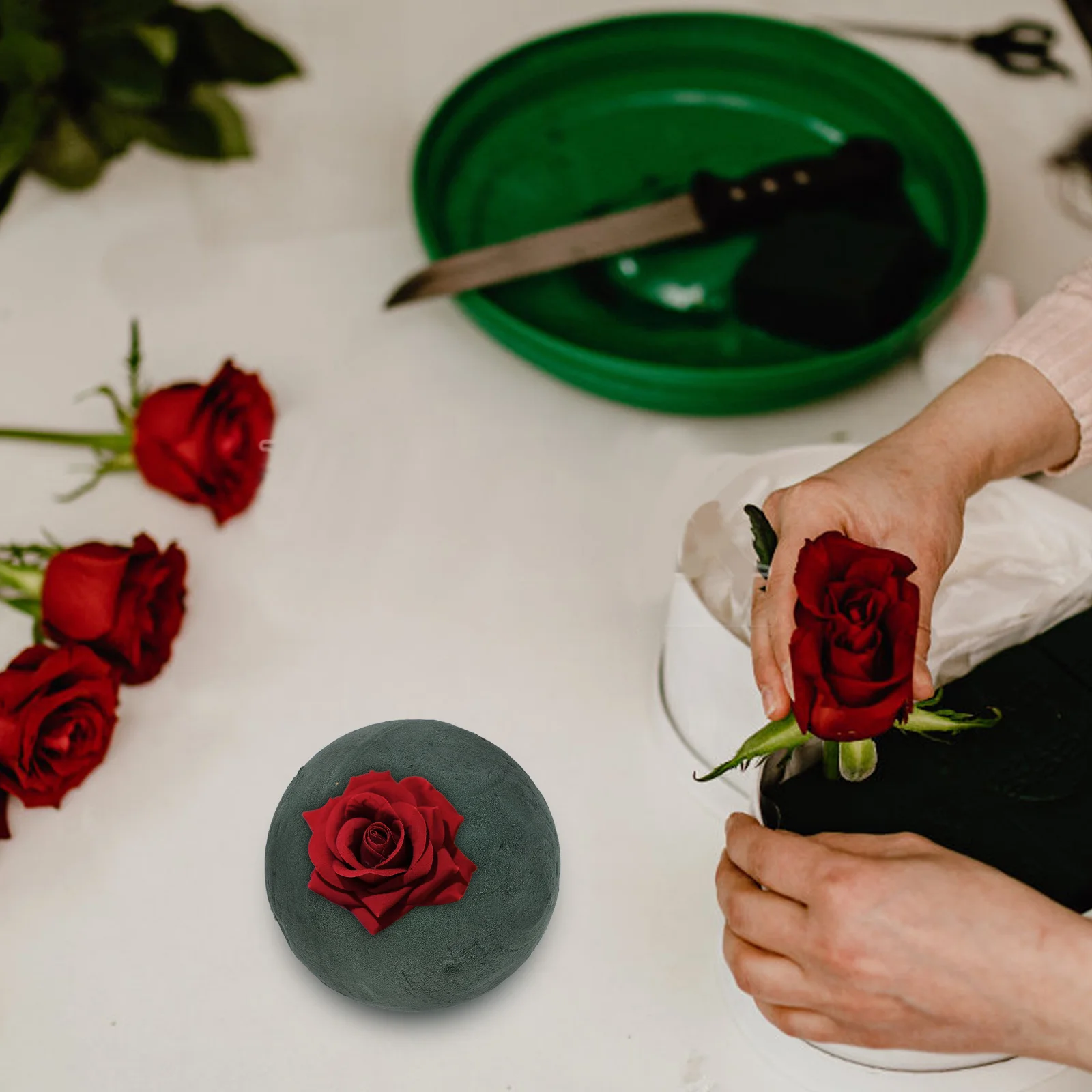 2 قطعة كرات رغوة الأزهار مقلد تشكيلة زهور المجالات الرطبة الجافة مادة متينة نسيج واقعي ديكور المنزل الزفاف الحرفية