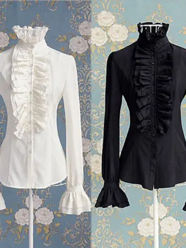 High Ne Ruffled da donna irt Street Sle Slim Fit Long Sve Bell Sve Chiusura con bottoni in puro colore Casual Faion