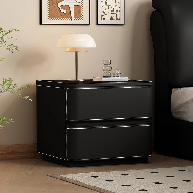 

Modern Elegant Aesthetic Bedside Table Nordic Style Storage Design Nightstands Space Saving Mesitas De Noche Bedroom Furniture