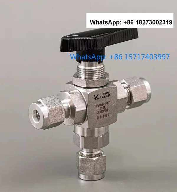 

Stainless steel 316L card sleeve three-way ball valve T-type two position one way switching check valve ball valve 3000PSI