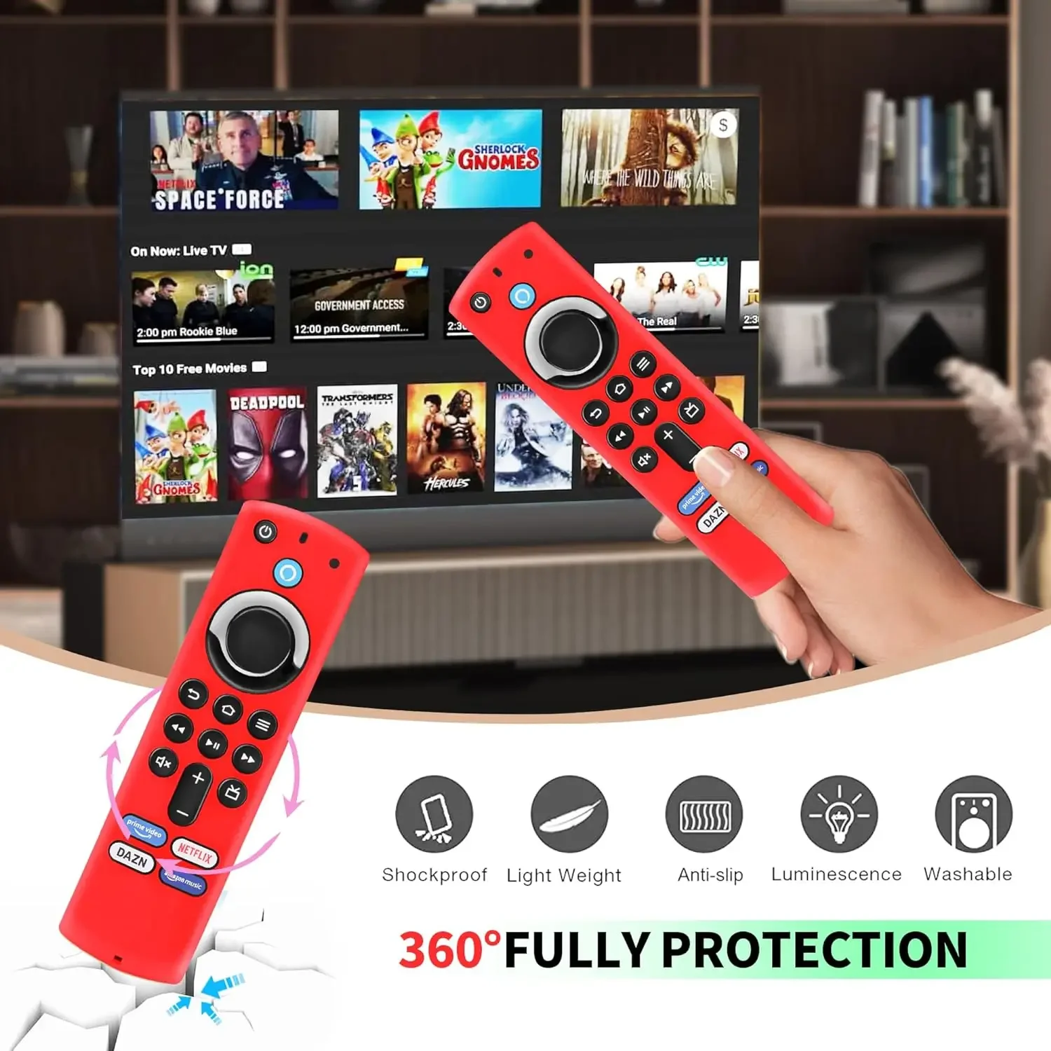 Couvercle de protection de télécommande en silicone, boîtier anti-chute, anti-poussière, brille dans le noir, compatible avec Fire Stick 4K MAX, 3rd Isabel Fire TV