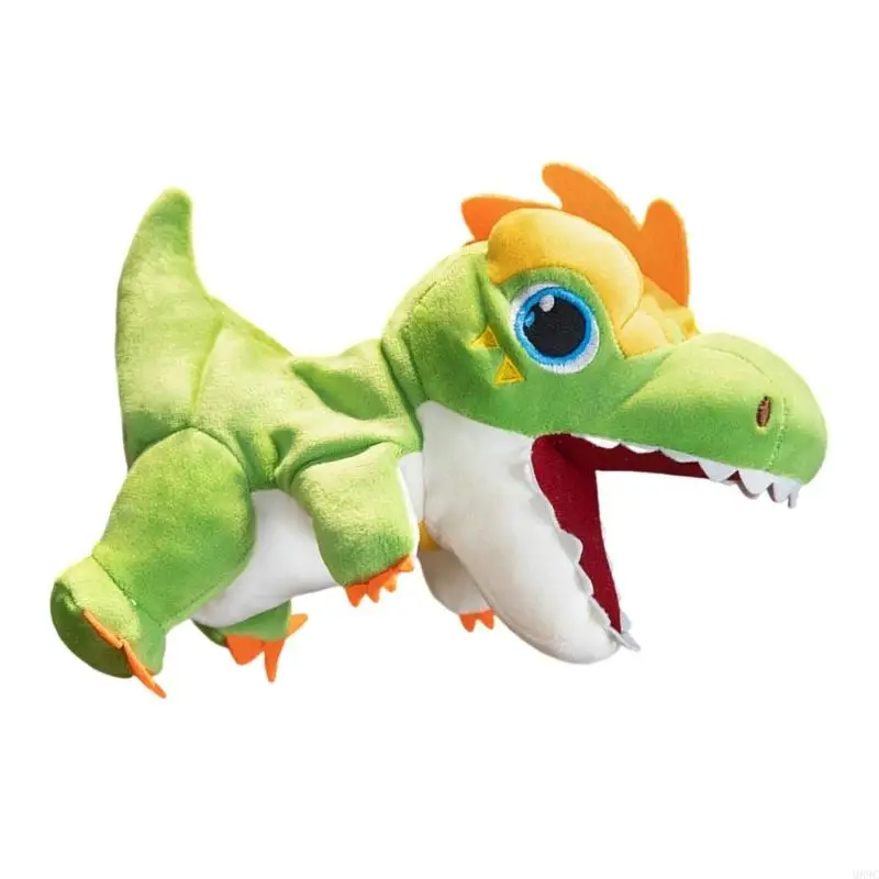 M89c Cartoon Dinosaur Hand Puppet adorabile giocattolo peluche Regalo per narrazione della bocca
