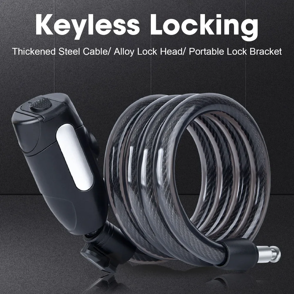 Durable Heavy Duty Bike Cable Lock 5.9 Feet with Two Keys Bike Lock Weatherproof Motorcycle Lock Road Bike