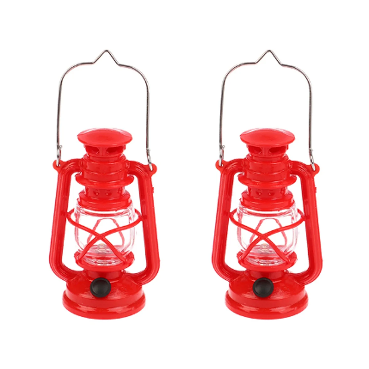 

A77I 2X 1/6 1/12 Scale Mini Lamp Miniature Lights Oil Lamp Pretend Play Toys Dolls House Accessories Red