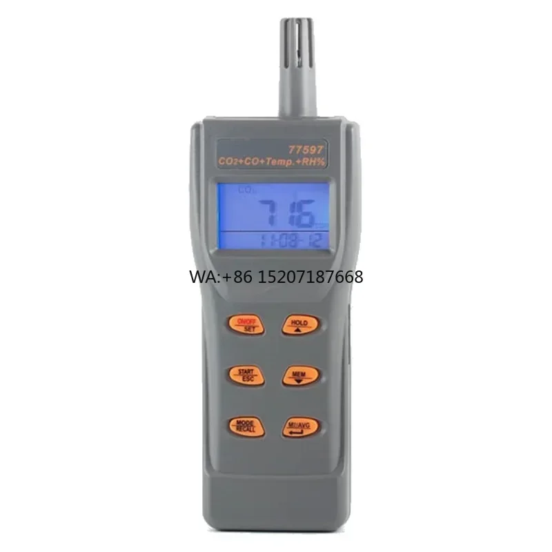 

AZ77597 Ручная многофункциональная лампа для угарного газа/вуглекислого газа, влажная лампа, измеритель температуры и влажности, точки росы, детектор CO EX