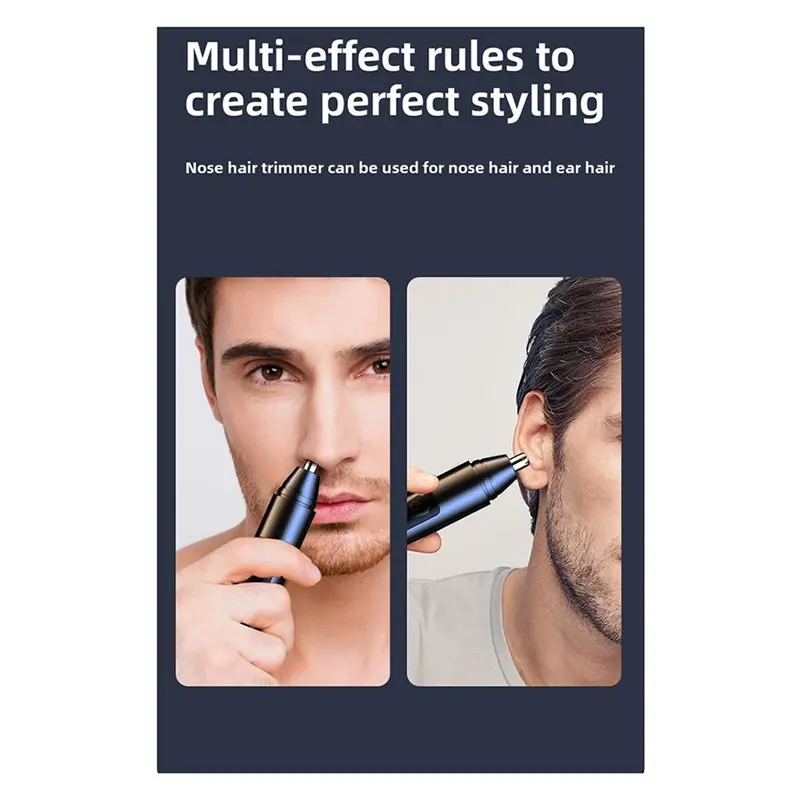 A38T-High Quality USB Rechargeable Electric Nose Hair Trimmer Portable Mini Professional Nose Trimmer Silver